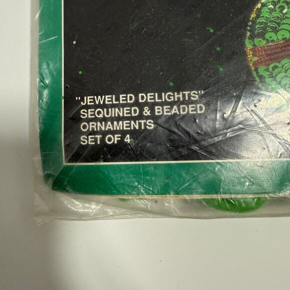Bucilla 82482 Christmas Heirloom JEWELED DELIGHTS Ornaments NEW Sealed - Picture 5 of 5